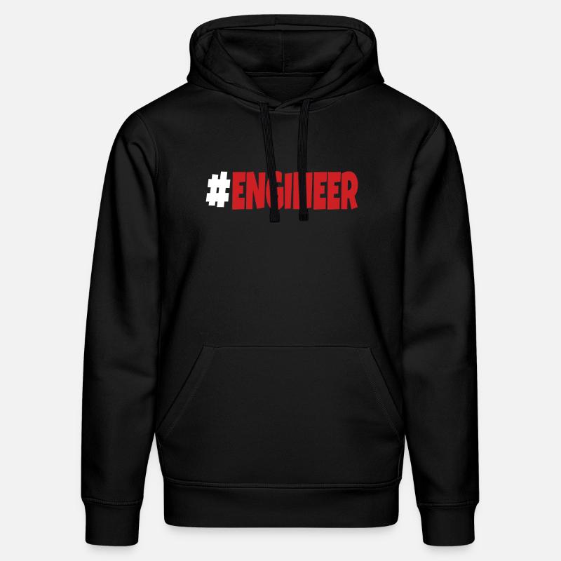 #engineer blanc et rouge - Sweat à capuche bio DRUMMER Stanley/Stella Unisexe - noir