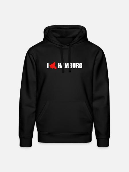 I love Hamburg - Stanley/Stella Unisex Bio-Hoodie DRUMMER  - Schwarz