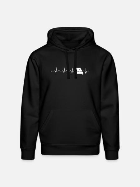Missouri State Map Camo Silhouette Design - Stanley/Stella DRUMMER Unisex Organic Hoodie - black