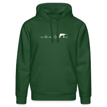 Handwerker Werkzeug Bohrmaschine - Stanley/Stella Unisex Bio-Hoodie DRUMMER  - Flaschengrün - Vorne - Liana (172cm) & Jaron (178cm)