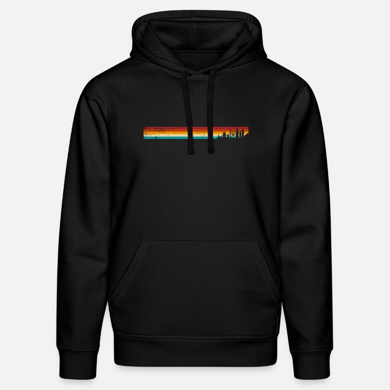 Sunset Stripes Skyline - Sweat à capuche bio DRUMMER Stanley/Stella Unisexe - noir