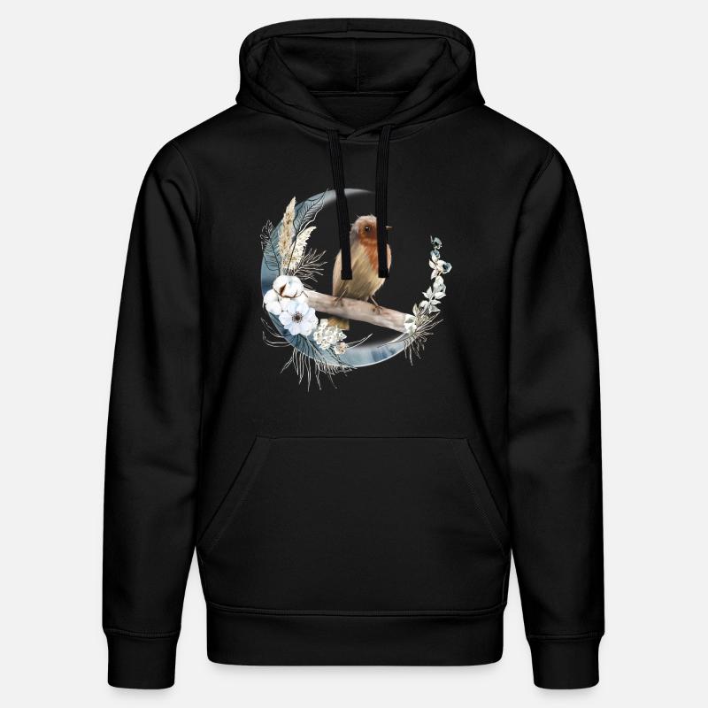 Rotkehlchen Vogelfreund Geschenk - Stanley/Stella Unisex Bio-Hoodie DRUMMER  - Schwarz