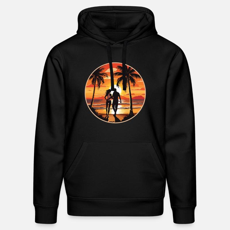 Beach Island Sea Couple - Sweat à capuche bio DRUMMER Stanley/Stella Unisexe - noir