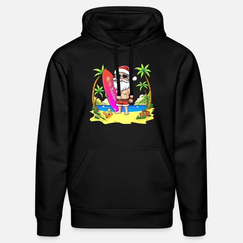 Surfeur du Père Noël - 🎅 2 - Sweat à capuche bio DRUMMER Stanley/Stella Unisexe - noir