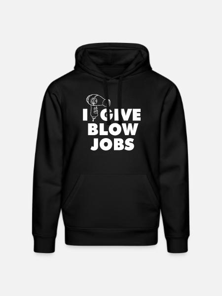 I Give Blow Jobs Graphic - Stanley/Stella DRUMMER Unisex Organic Hoodie - black