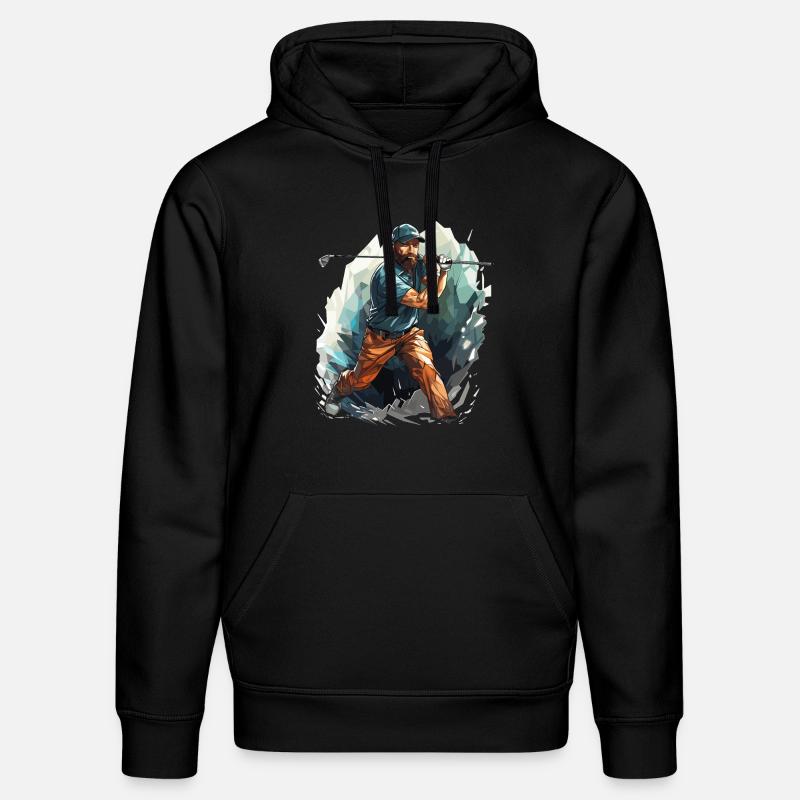 Joueur de golf - Illustration - Sweat à capuche bio DRUMMER Stanley/Stella Unisexe - noir