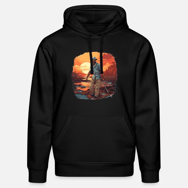 Joueur de golf - Illustration - Sweat à capuche bio DRUMMER Stanley/Stella Unisexe - noir
