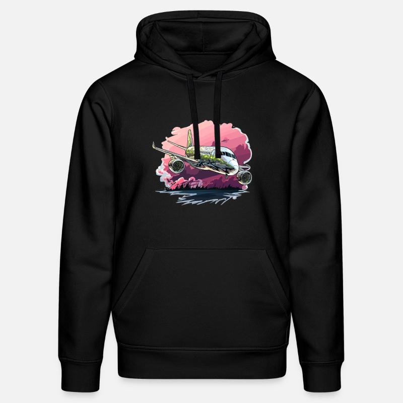 Avion - illustration - Sweat à capuche bio DRUMMER Stanley/Stella Unisexe - noir