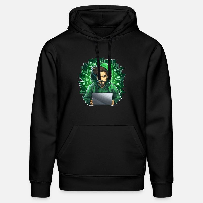 Hacker éthique - Illustration - Sweat à capuche bio DRUMMER Stanley/Stella Unisexe - noir
