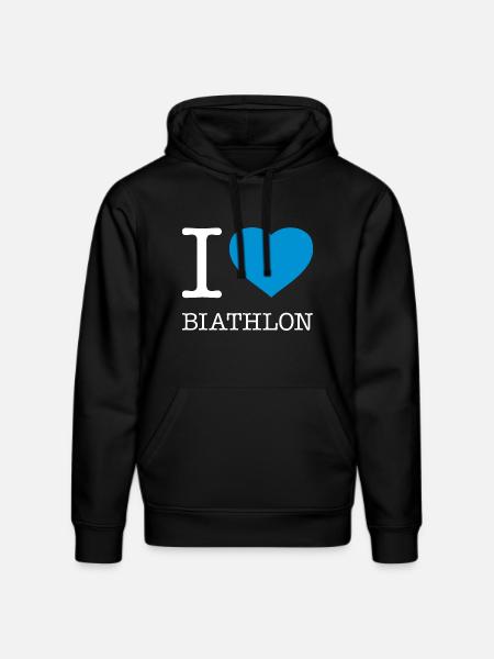 I LOVE BIATHLON - Stanley/Stella DRUMMER Unisex Organic Hoodie - black