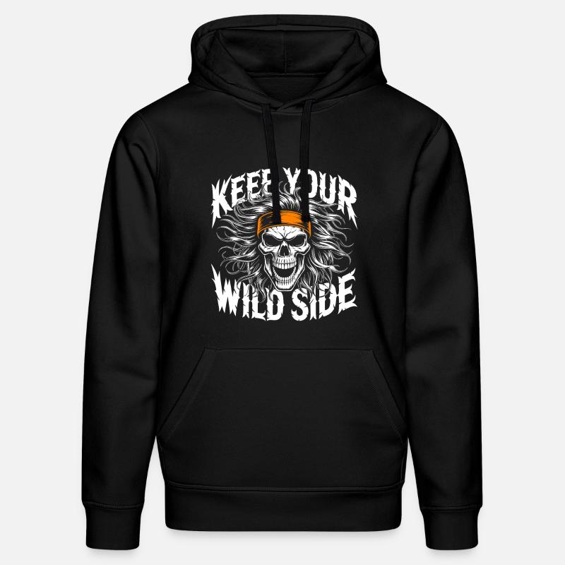 Keep Your Wild Side Skull - Stanley/Stella Unisex Bio-Hoodie DRUMMER  - Schwarz