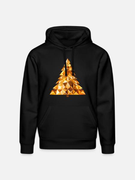 Golden Festive Shine: Radiant Christmas Tree - Stanley/Stella DRUMMER Unisex Organic Hoodie - black