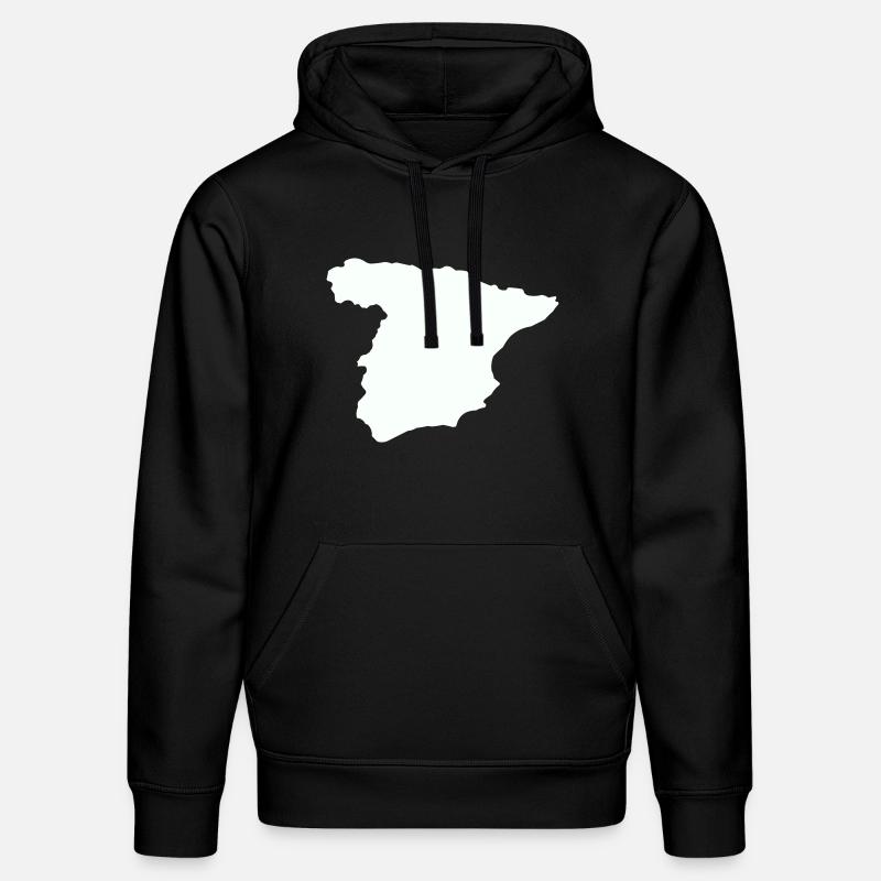 Spanienkarten Silhouettedesign - Stanley/Stella Unisex Bio-Hoodie DRUMMER  - Schwarz