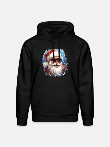 Santa Claus - illustration - Stanley/Stella DRUMMER Unisex Organic Hoodie - black