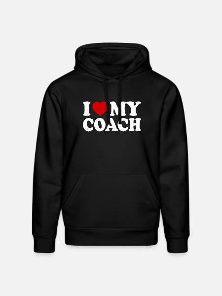 I love my coach - Stanley/Stella DRUMMER Unisex Organic Hoodie - black