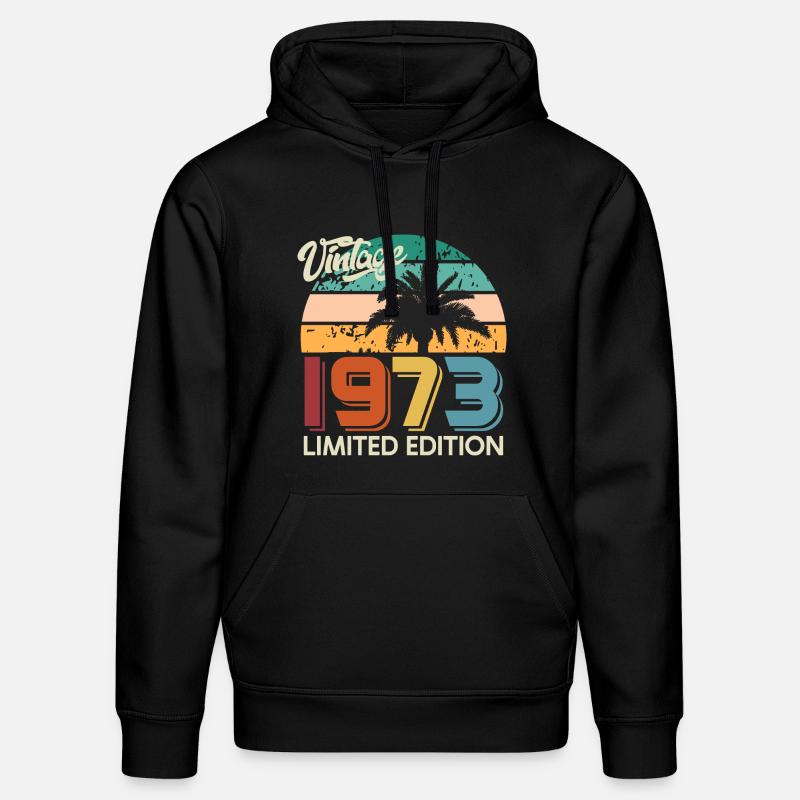 Millésime 1973 Palmiers Edition Limitée - Sweat à capuche bio DRUMMER Stanley/Stella Unisexe - noir