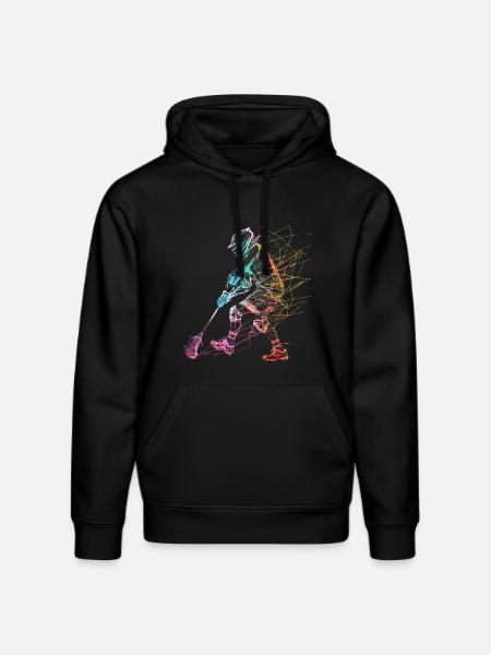 Lacrosse Player Sketch - Stanley/Stella DRUMMER Unisex Organic Hoodie - black