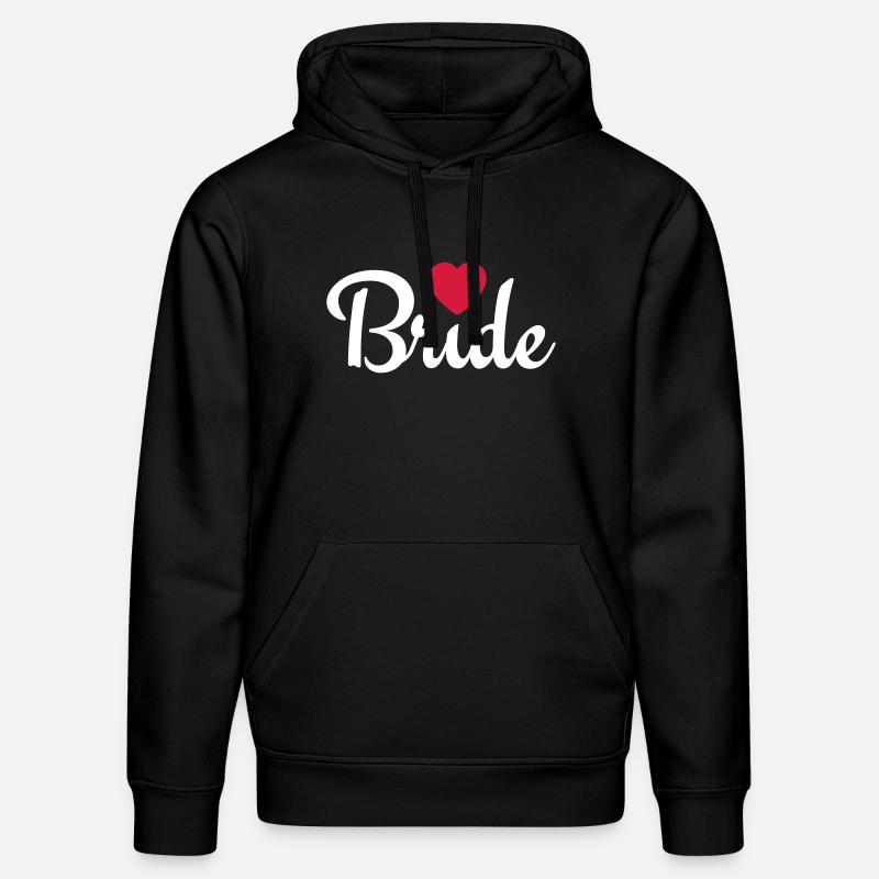 bride with heart 2c - Stanley/Stella Unisex Bio-Hoodie DRUMMER  - Schwarz