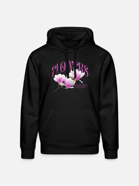 Magnolie Magnolien Blumen - Stanley/Stella Unisex Bio-Hoodie DRUMMER - Schwarz