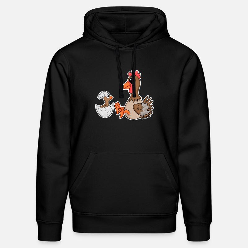Poulet avec bébé poulet - Sweat à capuche bio DRUMMER Stanley/Stella Unisexe - noir