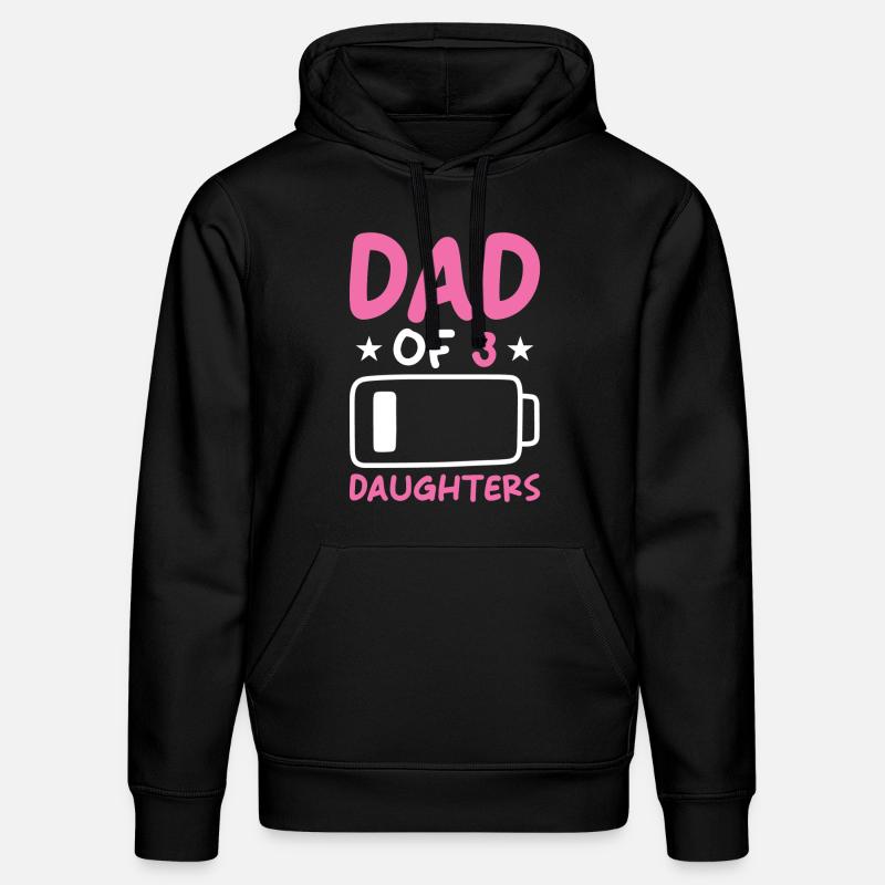 Père de 3 filles - Sweat à capuche bio DRUMMER Stanley/Stella Unisexe - noir