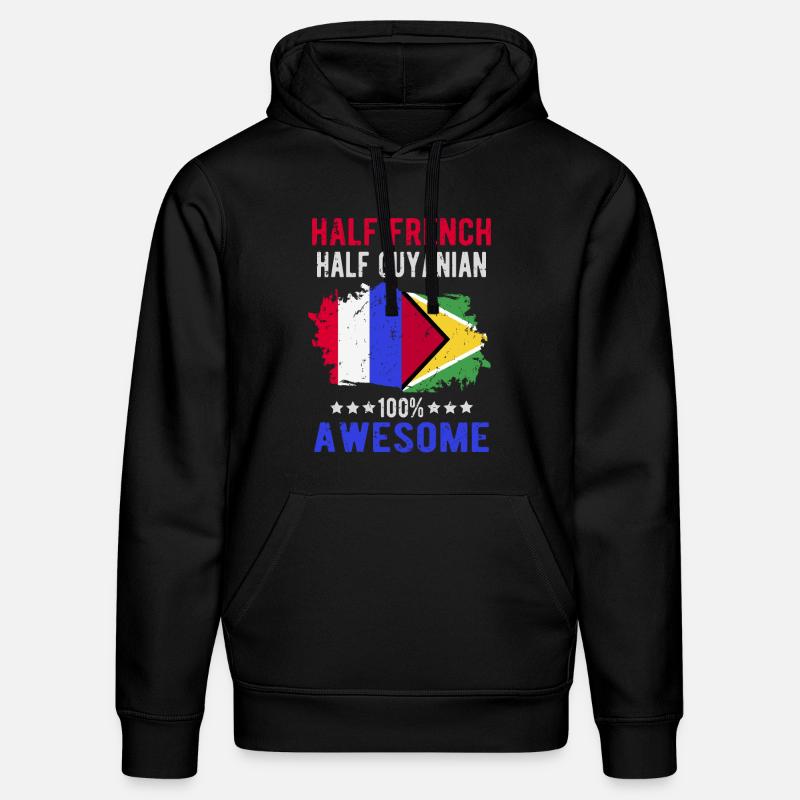 Moitié Français moitié guyanais - Sweat à capuche bio DRUMMER Stanley/Stella Unisexe - noir