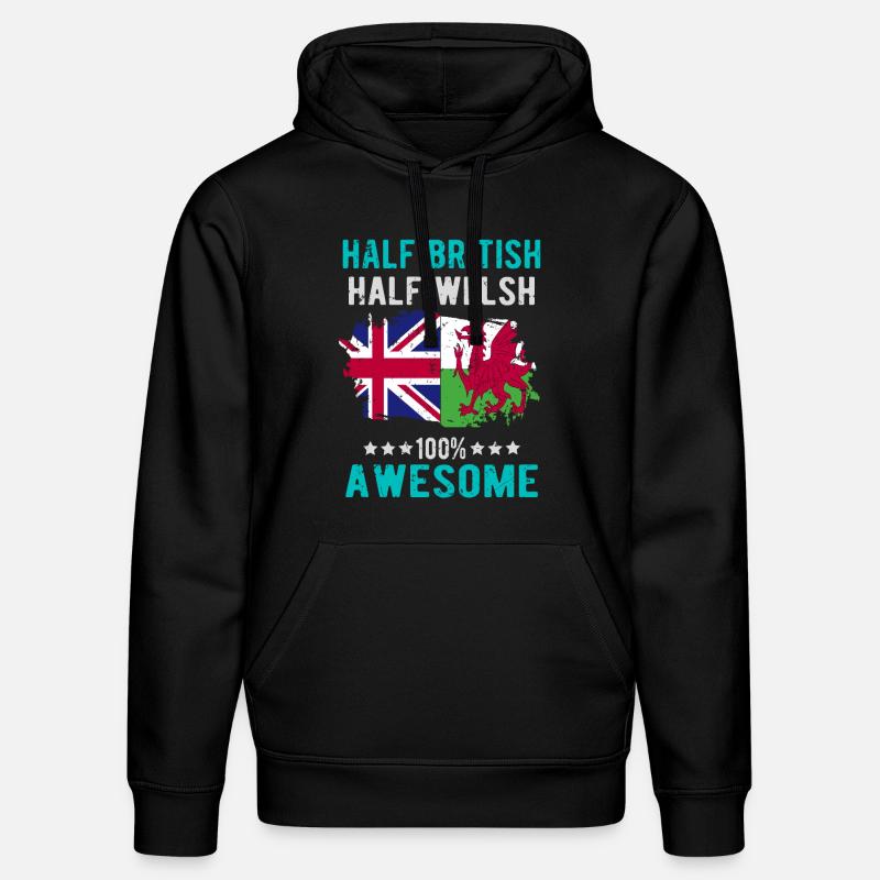 Halb Brite Halb Waliser - Stanley/Stella Unisex Bio-Hoodie DRUMMER  - Schwarz