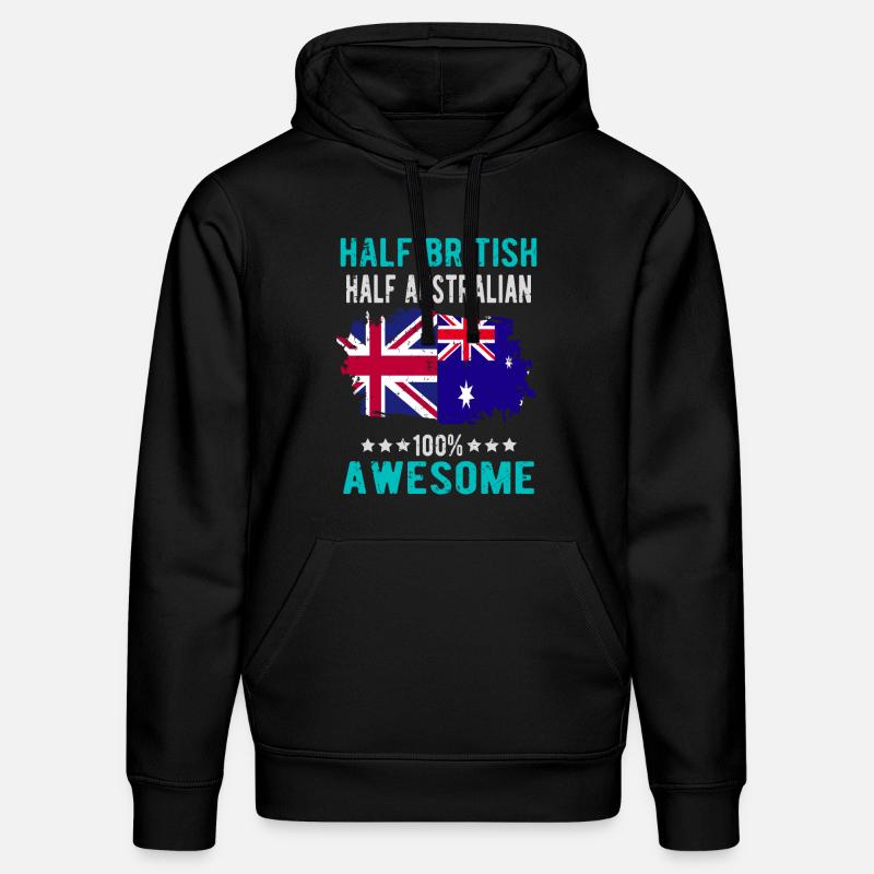 Moitié britannique moitié australien - Sweat à capuche bio DRUMMER Stanley/Stella Unisexe - noir