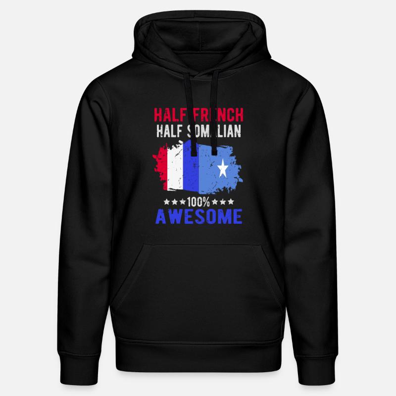 Moitié Français moitié somalien - Sweat à capuche bio DRUMMER Stanley/Stella Unisexe - noir