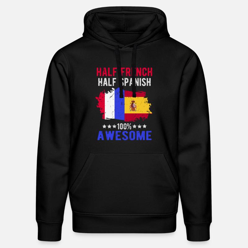 Moitié Français moitié espagnol - Sweat à capuche bio DRUMMER Stanley/Stella Unisexe - noir
