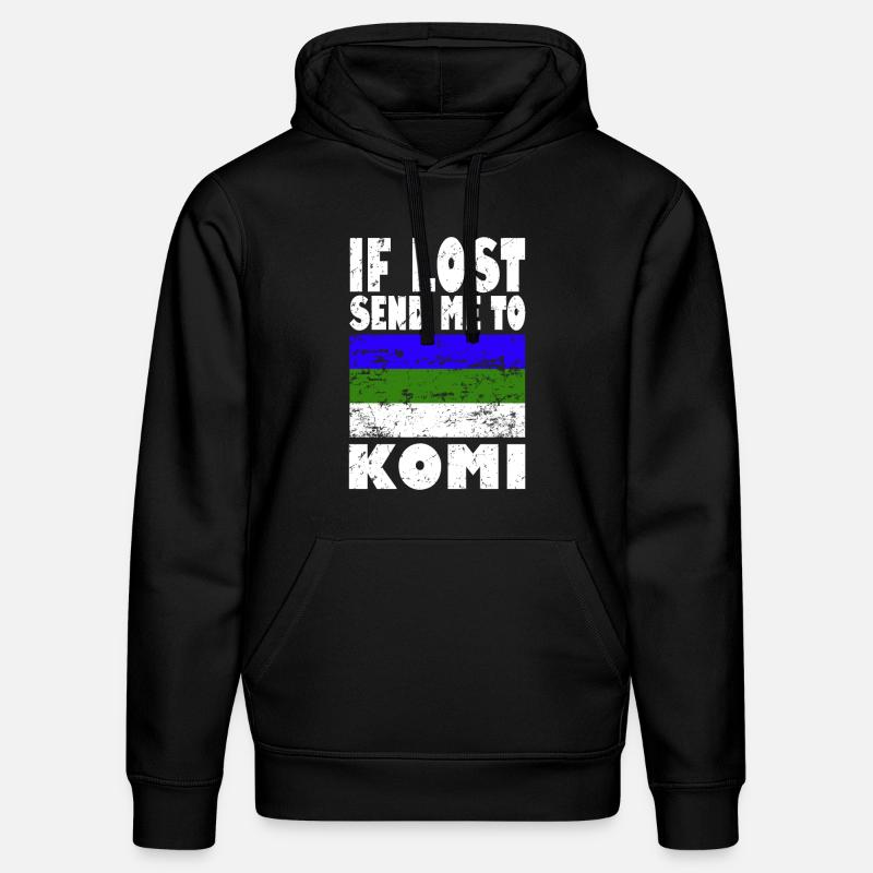 Dicton du drapeau Komi - Sweat à capuche bio DRUMMER Stanley/Stella Unisexe - noir