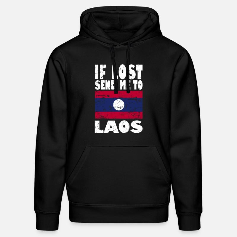 Drapeau du Laos - Sweat à capuche bio DRUMMER Stanley/Stella Unisexe - noir
