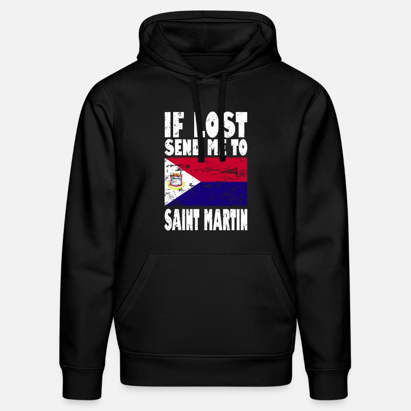 Drapeau Saint-Martin - Sweat à capuche bio DRUMMER Stanley/Stella Unisexe - noir