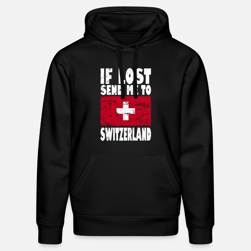 Slogan du drapeau suisse - Sweat à capuche bio DRUMMER Stanley/Stella Unisexe - noir