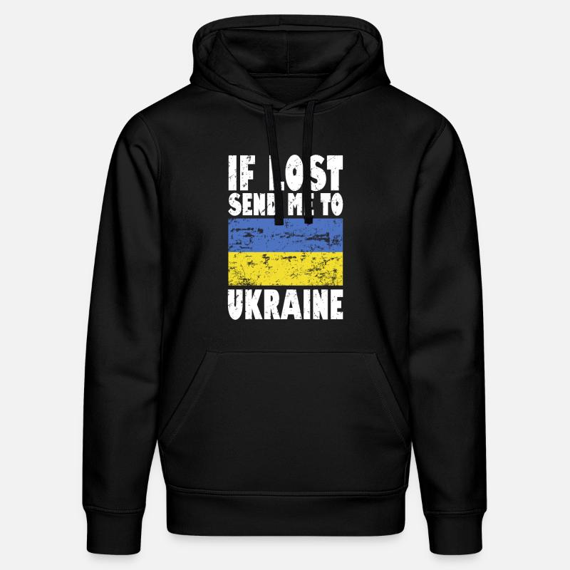 Slogan du drapeau de l’Ukraine - Sweat à capuche bio DRUMMER Stanley/Stella Unisexe - noir