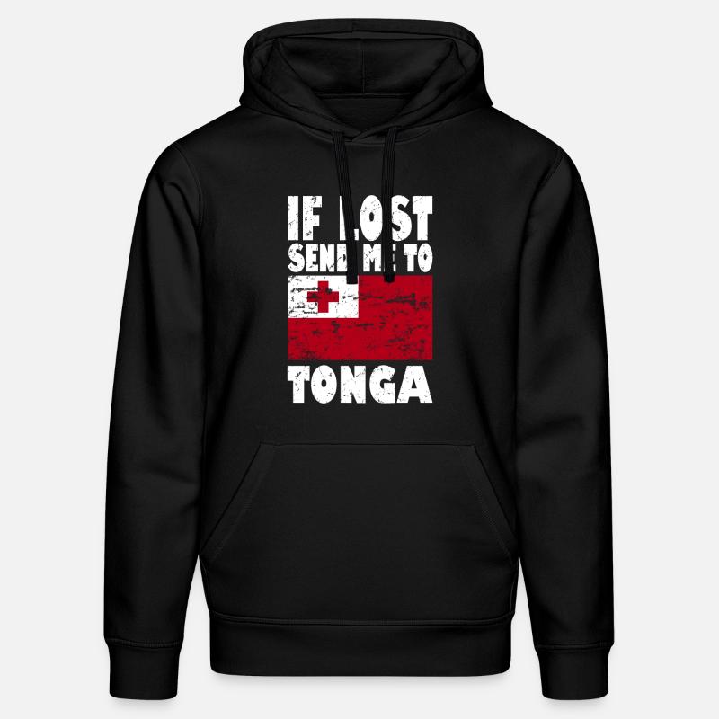 Drapeau des Tonga - Sweat à capuche bio DRUMMER Stanley/Stella Unisexe - noir