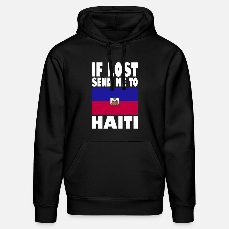 Slogan du drapeau d’Haïti - Sweat à capuche bio DRUMMER Stanley/Stella Unisexe - noir