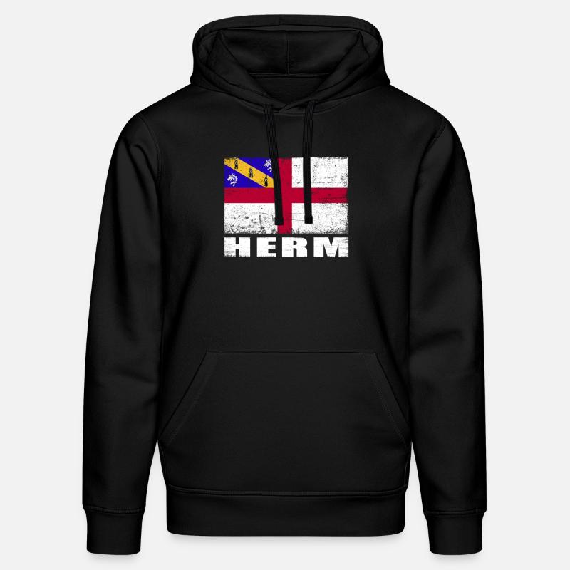 Drapeau Herm Grunge Drapeau Herm - Sweat à capuche bio DRUMMER Stanley/Stella Unisexe - noir