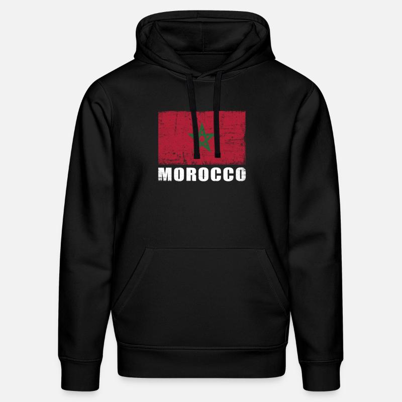 Maroc Drapeau Grunge Maroc Drapeau - Sweat à capuche bio DRUMMER Stanley/Stella Unisexe - noir