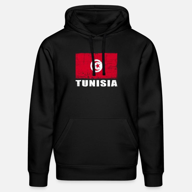 Drapeau tunisien Grunge Tunisie Drapeau - Sweat à capuche bio DRUMMER Stanley/Stella Unisexe - noir