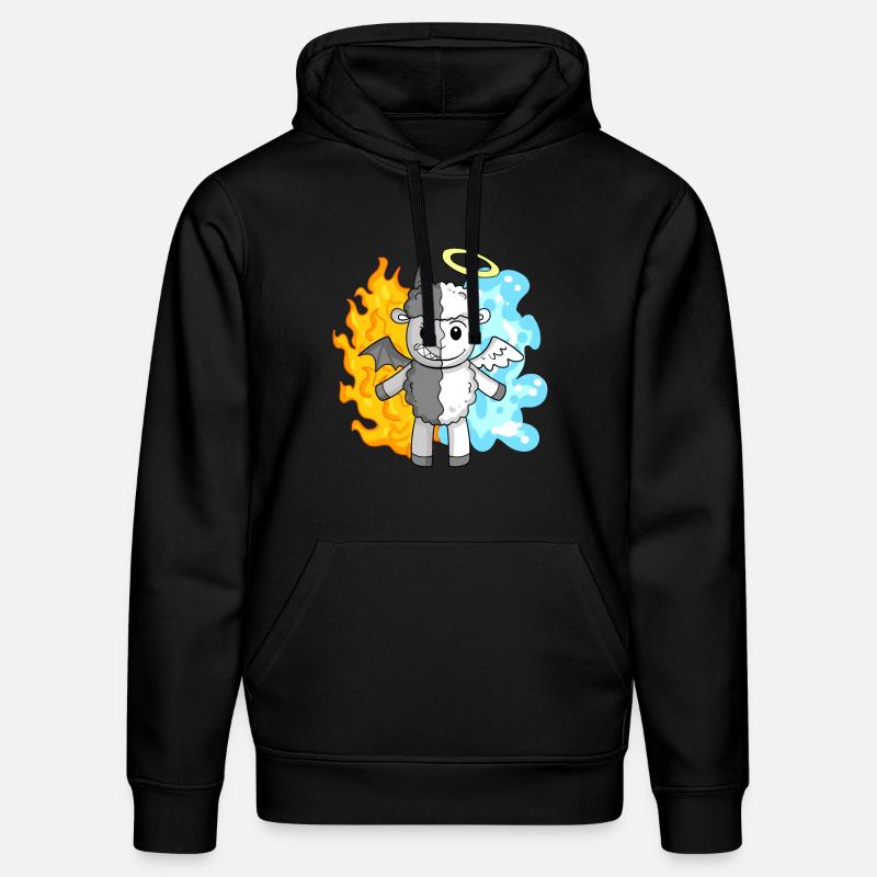 Moutons - Anges et Diables - Sweat à capuche bio DRUMMER Stanley/Stella Unisexe - noir