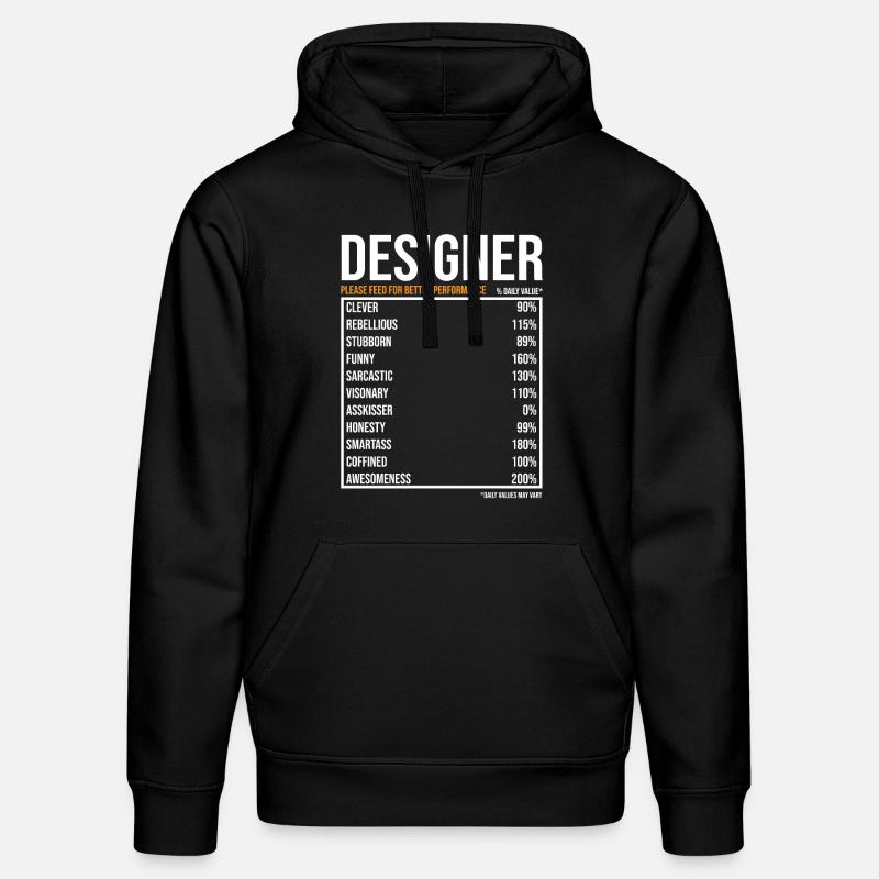 Designer du jour Drôle Designer - Sweat à capuche bio DRUMMER Stanley/Stella Unisexe - noir