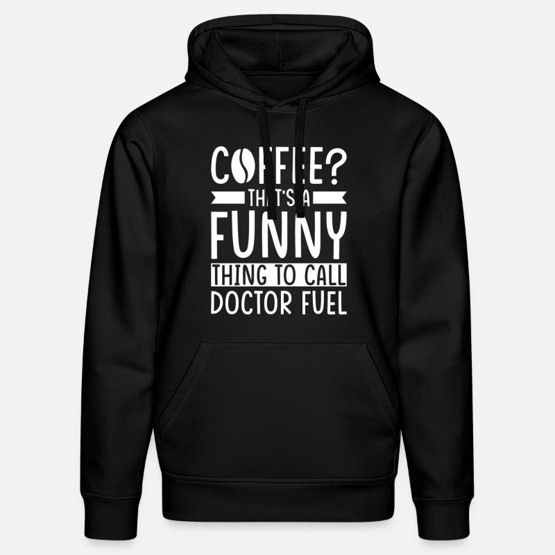 Doktor Kaffee Spruch - Stanley/Stella Unisex Bio-Hoodie DRUMMER  - Schwarz