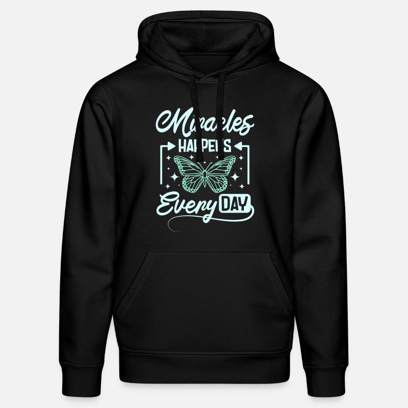 Miracles happens every day - Stanley/Stella Unisex Bio-Hoodie DRUMMER  - Schwarz