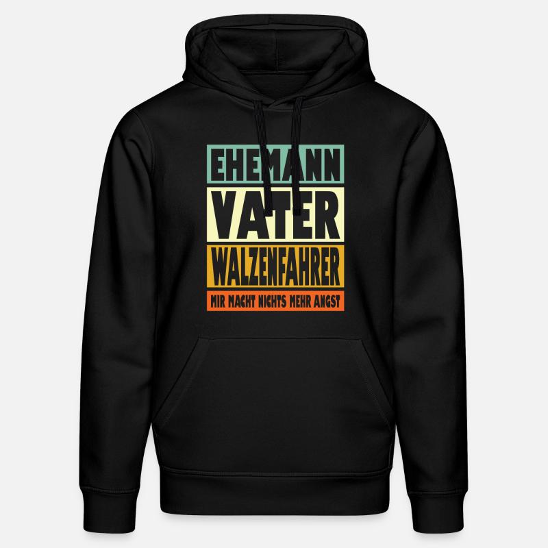 Walzenfahrer Vater Ehemann Held - Stanley/Stella Unisex Bio-Hoodie DRUMMER  - Schwarz
