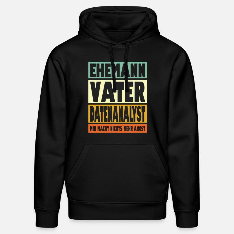 Datenanalyst Vater Ehemann Held - Stanley/Stella Unisex Bio-Hoodie DRUMMER  - Schwarz