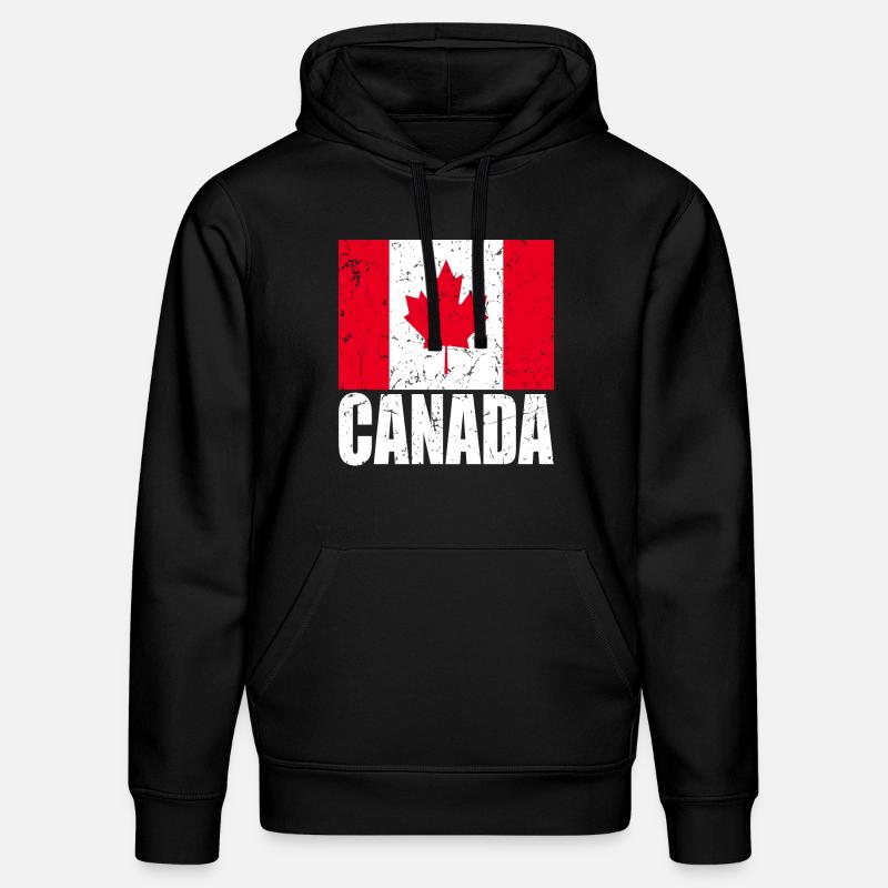 Drapeau du Canada - Sweat à capuche bio DRUMMER Stanley/Stella Unisexe - noir