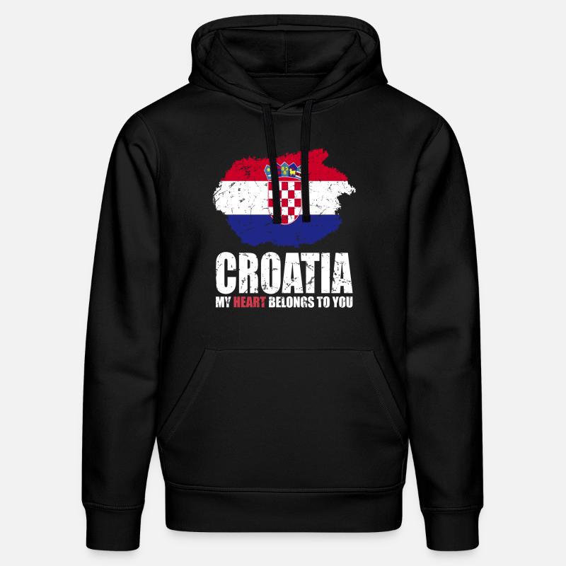 Drapeau de la Croatie - Sweat à capuche bio DRUMMER Stanley/Stella Unisexe - noir