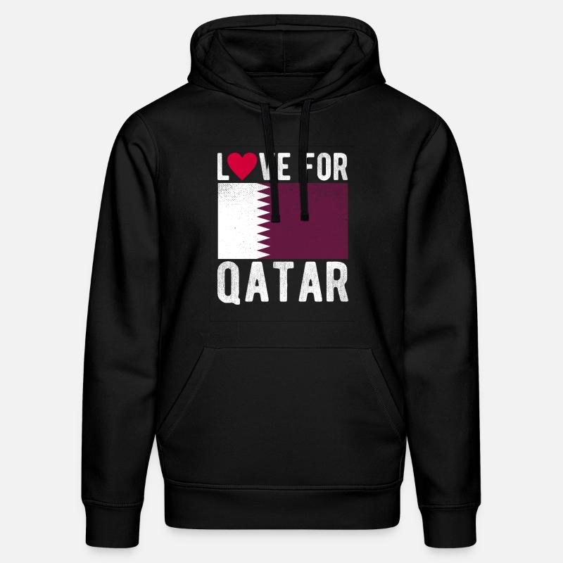 Drapeau du Qatar - Sweat à capuche bio DRUMMER Stanley/Stella Unisexe - noir