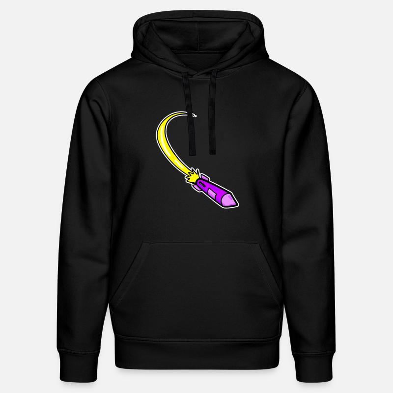 Fusée violette - Sweat à capuche bio DRUMMER Stanley/Stella Unisexe - noir